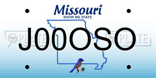 J00OSO Missouri License Plate