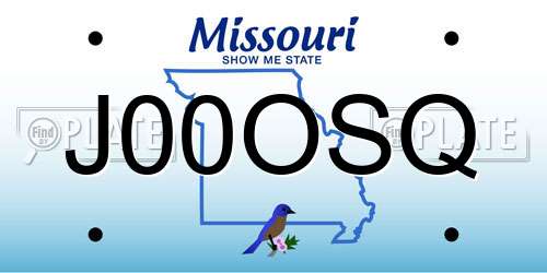 J00OSQ Missouri License Plate