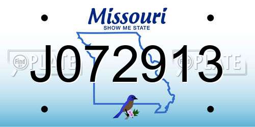 J072913 Missouri License Plate