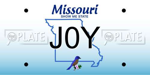 J0Y Missouri License Plate