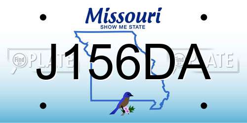 J156DA Missouri License Plate