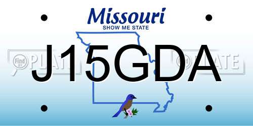 J15GDA Missouri License Plate