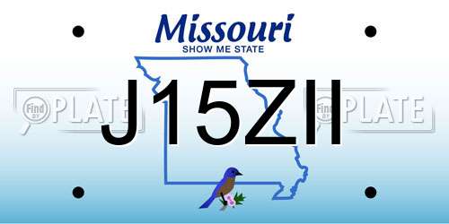 J15ZII Missouri License Plate