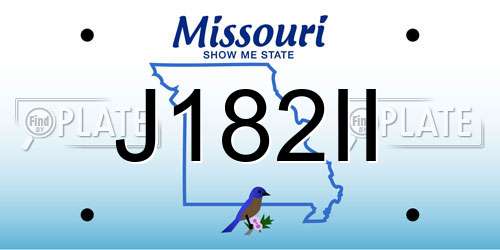 J182II Missouri License Plate
