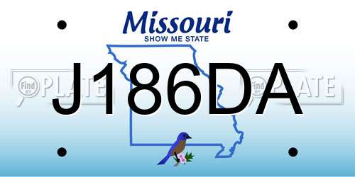 J186DA Missouri License Plate