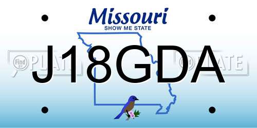 J18GDA Missouri License Plate