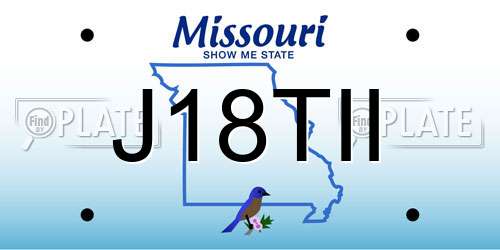 J18TII Missouri License Plate
