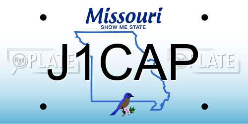 J1CAP Missouri License Plate