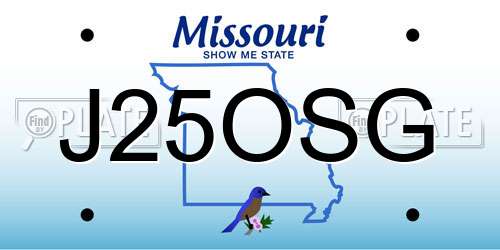 J25OSG Missouri License Plate