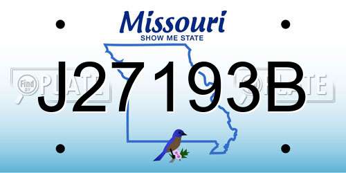 J27193B Missouri License Plate