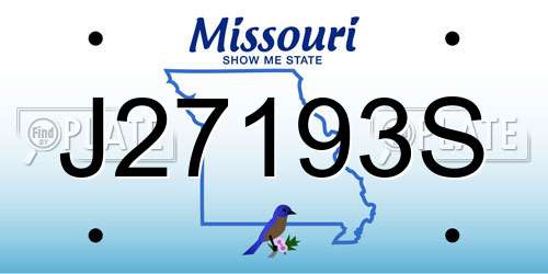 J27193S Missouri License Plate