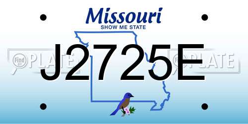 J2725E Missouri License Plate