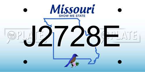 J2728E Missouri License Plate