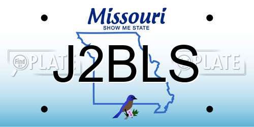 J2BLS Missouri License Plate