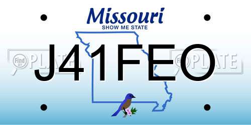 J41FEO Missouri License Plate