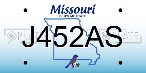 J452AS Missouri License Plate