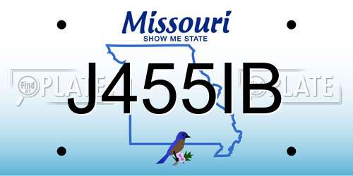 J455IB Missouri License Plate