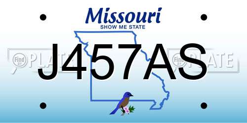J457AS Missouri License Plate