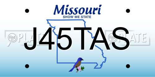 J45TAS Missouri License Plate