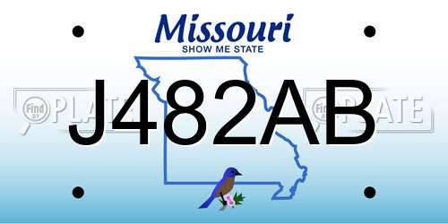 J482AB Missouri License Plate