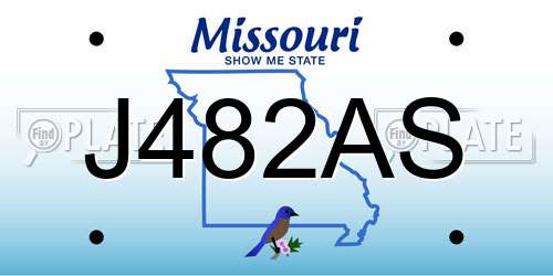 J482AS Missouri License Plate
