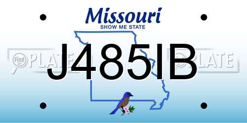 J485IB Missouri License Plate