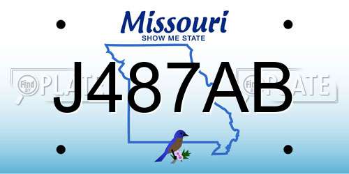 J487AB Missouri License Plate