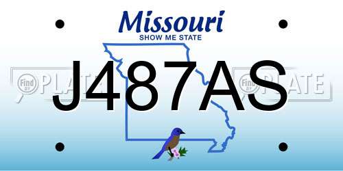 J487AS Missouri License Plate