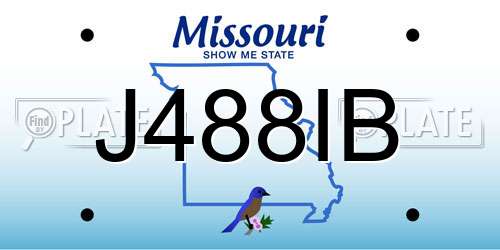 J488IB Missouri License Plate