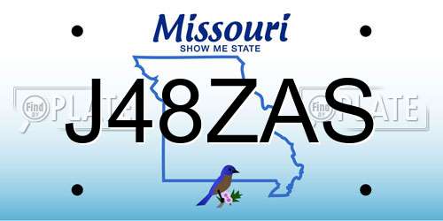 J48ZAS Missouri License Plate