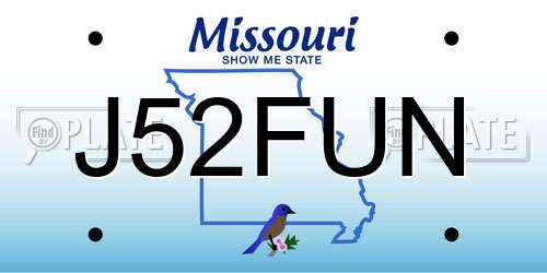 J52FUN Missouri License Plate