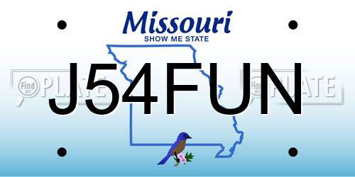 J54FUN Missouri License Plate