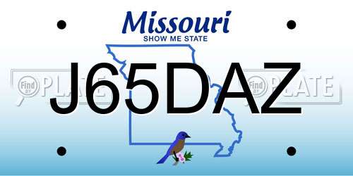 J65DAZ Missouri License Plate
