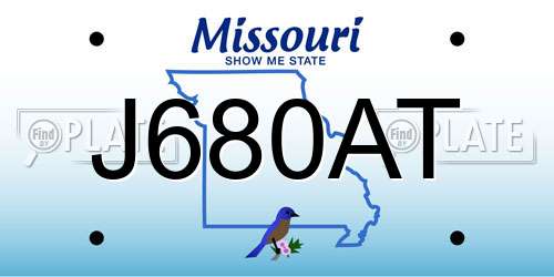 J680AT Missouri License Plate