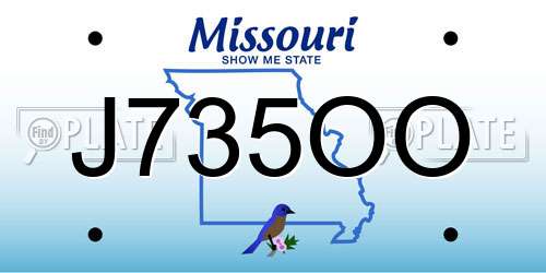 J735OO Missouri License Plate