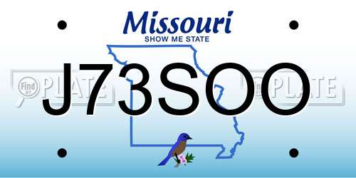 J73SOO Missouri License Plate