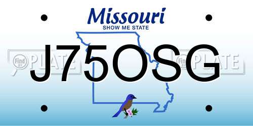 J75OSG Missouri License Plate