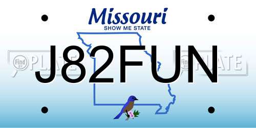 J82FUN Missouri License Plate