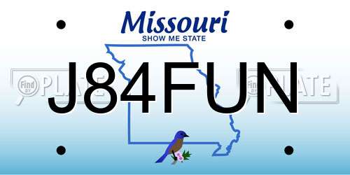 J84FUN Missouri License Plate