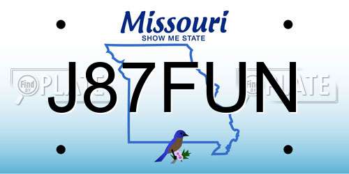 J87FUN Missouri License Plate