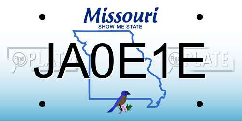 JA0E1E Missouri License Plate