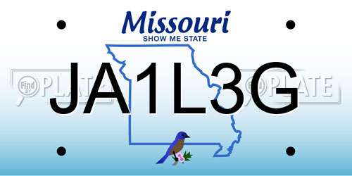 JA1L3G Missouri License Plate