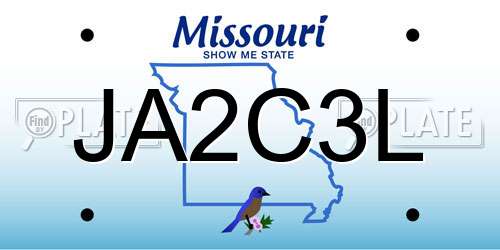 JA2C3L Missouri License Plate