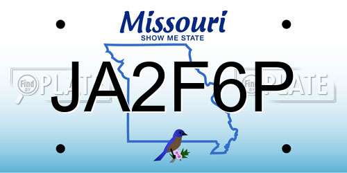 JA2F6P Missouri License Plate