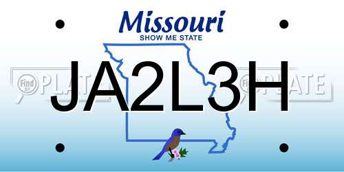 JA2L3H Missouri License Plate