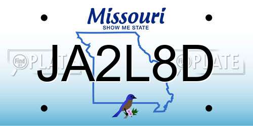 JA2L8D Missouri License Plate