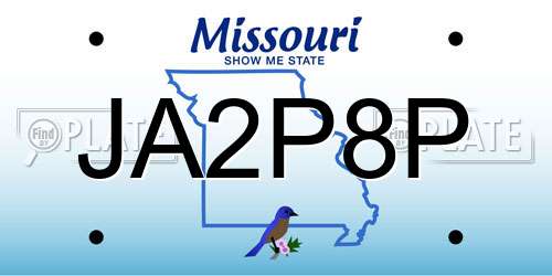 JA2P8P Missouri License Plate