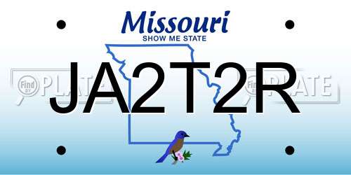 JA2T2R Missouri License Plate