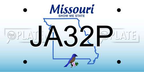 JA32P Missouri License Plate