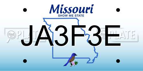 JA3F3E Missouri License Plate